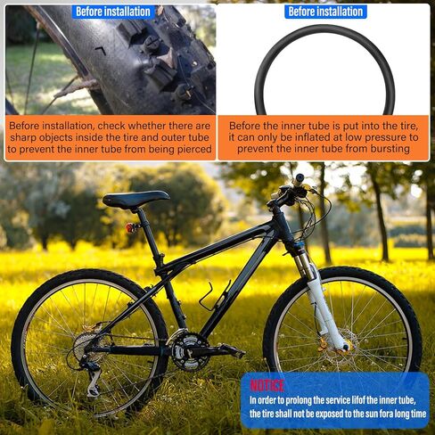 26 Inch Bike Tube, 26x1.95 Bike Tube, 26x2.125 Bicycle Tire Tube, 26x1.75/26x1.95/26x2.10/26x2.125 Bike Tubes with 2 Tire Levers (4 Pack) in Kuwait