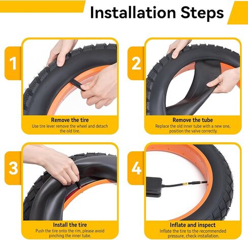 20x4.0 (100/114-406) Heavy Duty Bike Tube Premium Butyl Rubber with Schrader Valve 40mm Inner Tube Compatible for 20 x 4.0 20x4 20x4.5 E-Bike/Electric/Mountain Fat Bike Tires Tube(E-005)-1 PC in Saudi Arabia
