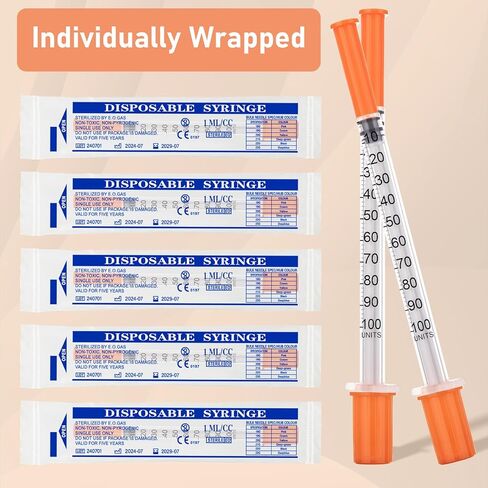 1ml 30G 1/2" Lab Syringe, Individually Wrapped, 100Pack in Kuwait