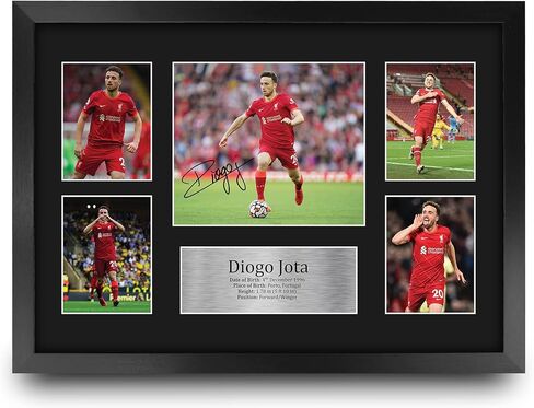 HWC Trading Diogo Jota Liverpool 16 x 12 inch (A3) Printed Gifts Signed Autograph Picture for Football Fans and Supporters - 16" x 12" Framed in Saudi Arabia