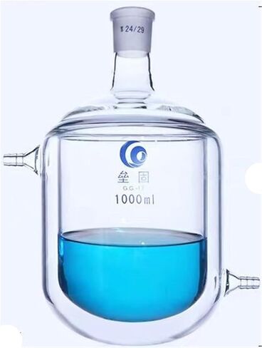 مختبر زجاج البورسليكات مستدير القاع زجاجة تفاعل مغلف بفم واحد قارورة تفاعل مختبرية بطبقة مزدوجة (250 مل عيار 24) in Kuwait