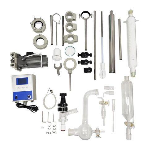 10L 110V Single-Layer Glass Reactor, Digital Display Glass Reaction Vessel, Stainless Steel Chemical Reactor, Reaction Kettle for Laboratory Distillation, Heating and Concentration in Kuwait