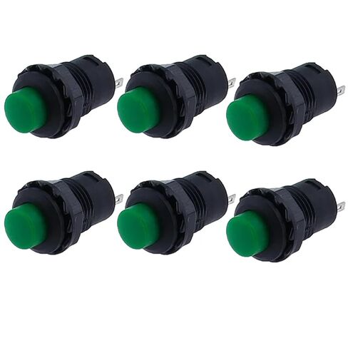 6 قطع مفتاح زر الضغط، مفاتيح ذاتية القفل/لحظية DS228 DS428 12 ملم إيقاف التشغيل 3A /125VAC 1.5A/250VAC (6 قطع أسود) in Kuwait
