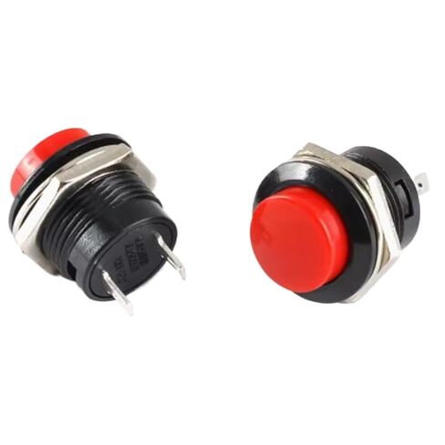 6 قطعة مفتاح زر الضغط، مفتاح زر مؤقت 16 مم 6A 125V 3A 250V R13-507 (أسود) in Kuwait