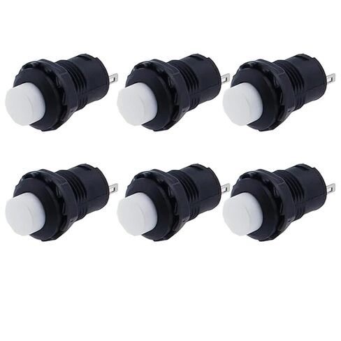 6 قطع مفتاح زر الضغط، مفاتيح ذاتية القفل/لحظية DS228 DS428 12 ملم إيقاف التشغيل 3A /125VAC 1.5A/250VAC (6 قطع أخضر) in Kuwait