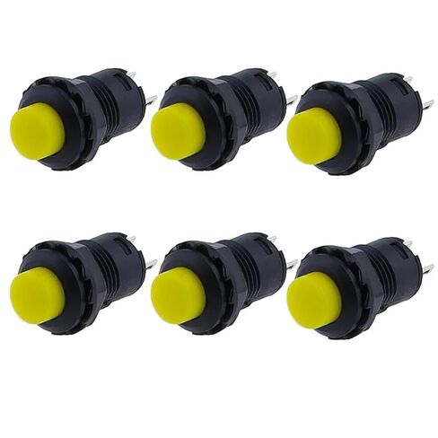 6 قطع مفتاح زر الضغط، مفاتيح ذاتية القفل/لحظية DS228 DS428 12 ملم إيقاف التشغيل 3A /125VAC 1.5A/250VAC (6 قطع أزرق) in Kuwait