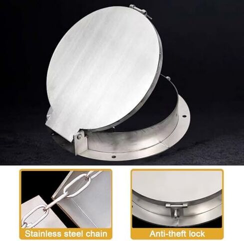 Stainless Steel Lockable Manhole Cover with Bolted Frame Heavy-Duty Anti-Theft Design (Square 60cm/24in) - Ideal for Durable Drainage Solutions in Saudi Arabia