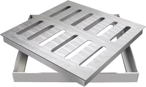 Square Metal Drain Grate Cover 7.8" to 23.6" - 304 Stainless Steel, Removable Floor Drain for Indoor/Outdoor Use, Effective Debris Blocker, Durable Sewer Drain Solution, 60x60CM in Saudi Arabia