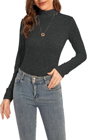 Womens Long Sleeve Mock Turtleneck Base Layer Slim Fit Underscrub Shirt in Saudi Arabia