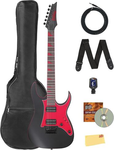 Ibanez GRG121DX RG Gio Electric Guitar - Metallic Gray Sunburst Bundle with Amp, Gig Bag, Tuner, Instrument Cable, Picks, Austin Bazaar Instructional DVD, and Polishing Cloth in Saudi Arabia