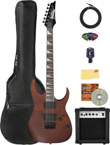 Ibanez GRG121DX RG Gio Electric Guitar - Metallic Gray Sunburst Bundle with Amp, Gig Bag, Tuner, Instrument Cable, Picks, Austin Bazaar Instructional DVD, and Polishing Cloth in Saudi Arabia