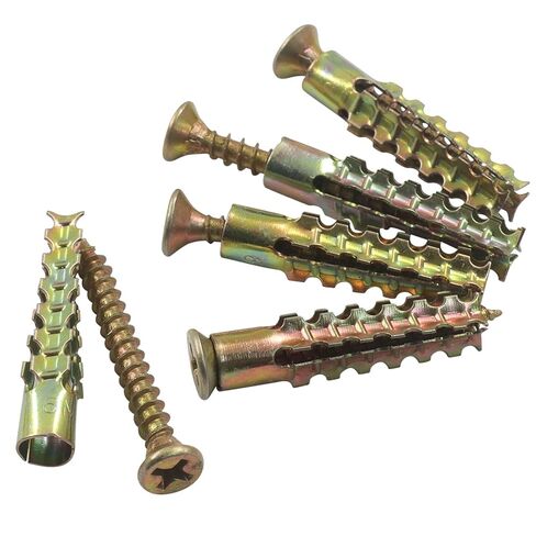 20 Pcs Heavy Duty Hollow Wall Anchors with Screws Kit - Zinc-Plated Steel Gold Anchors Hinge Hole Repair & Structural Fixings, for Concrete/Hollow/Wood Walls(6x32mm) in Saudi Arabia