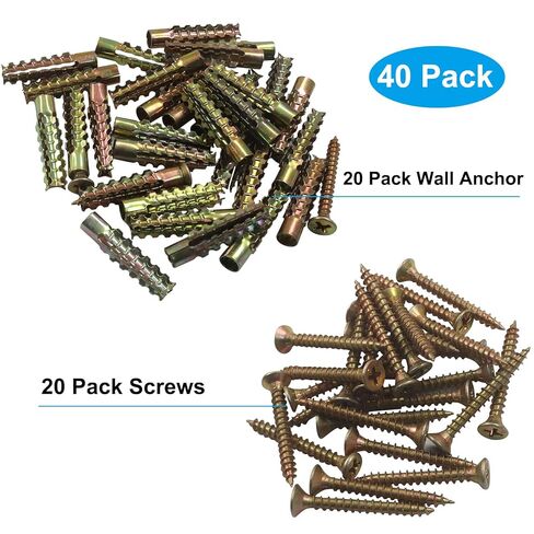 20 Pcs Heavy Duty Hollow Wall Anchors with Screws Kit - Zinc-Plated Steel Gold Anchors Hinge Hole Repair & Structural Fixings, for Concrete/Hollow/Wood Walls(6x32mm) in Saudi Arabia