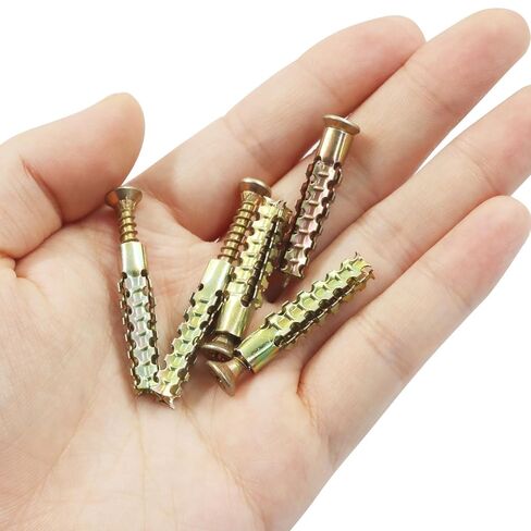 20 Pcs Heavy Duty Hollow Wall Anchors with Screws Kit - Zinc-Plated Steel Gold Anchors Hinge Hole Repair & Structural Fixings, for Concrete/Hollow/Wood Walls(6x32mm) in Saudi Arabia