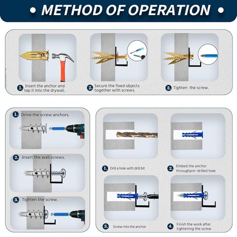 660PCS Self Drilling Drywall Anchors with Screws Kit,5-Sizes Metal Expansion Bolt for Dry Wall,330 PCS Sheetrock Anchors and 330 PCS Screws-No Drill Needed in Kuwait