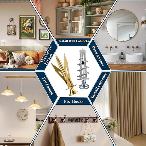 660PCS Self Drilling Drywall Anchors with Screws Kit,5-Sizes Metal Expansion Bolt for Dry Wall,330 PCS Sheetrock Anchors and 330 PCS Screws-No Drill Needed in Kuwait