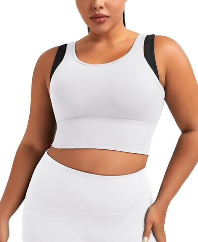 UBCUTE Crop Tank Tops for Full Bust Women,Wireless Push-Up Sports Bra, Full-Coverage Workout Top for Yoga, Gym & Running in Saudi Arabia