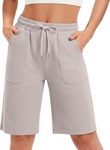 SPECIALMAGIC Women's 10" Bermuda Shorts High Waisted Athletic Shorts Air Layer Fabric Soft Secure Support Flattering Coverage in Saudi Arabia