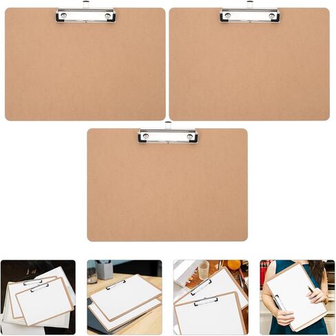 EXCEART 3pcs لوحة الكتابة رسم لوحة كليب لوحات 8.5x11 الحافظة ملف تخزين الحافظة المناظر الطبيعية الحافظة رسم المجلس مع مقاطع الحافظة الأفقية مكتب مذكرة المحمولة in Saudi Arabia
