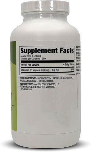 Amazon Basics Magnesium Bone & Muscle Health Capsules, 400 mg 250 Count in Saudi Arabia