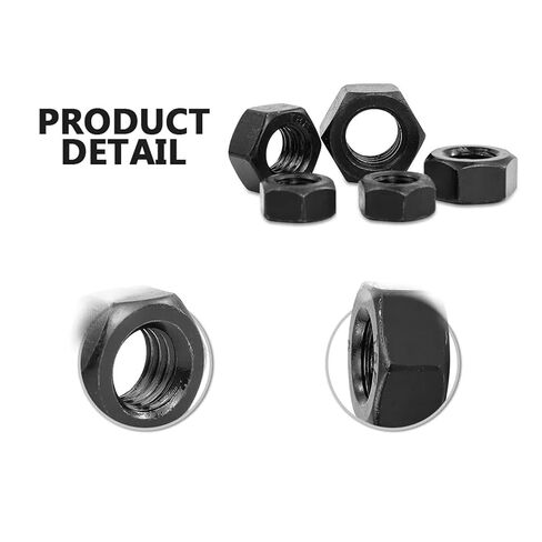 Black Hexagon nut M2 M2.5 M3 M4 M5 M6 M8 M10 M12 M14 M16 M18 M20 M22 M24 M27(M12 5pcs) in Saudi Arabia