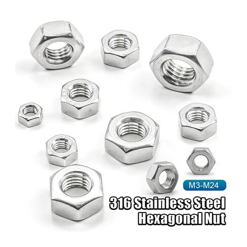 1-50 Pieces Hexagon Nuts M3 M4 M5 M6 M8 M10 M12 M14 M16 M18 M20 M22 M24(M4 50pcs) in Saudi Arabia