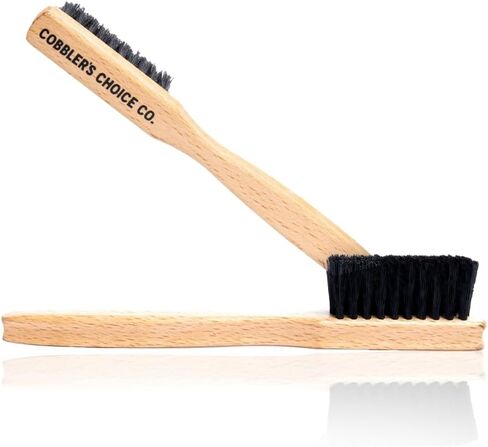 مجموعة فرشاة Cobbler’s Choice Co. Leather Care مع فرشاة أحذية Horsehair و Dauber Brush و Welt Brush و Microfiber - Brown in Saudi Arabia