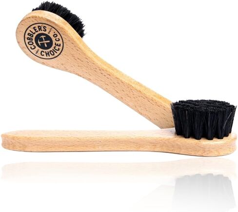 مجموعة فرشاة Cobbler’s Choice Co. Leather Care مع فرشاة أحذية Horsehair و Dauber Brush و Welt Brush و Microfiber - Brown in Saudi Arabia