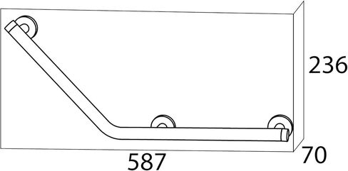 Tiger Boston Comfort & Safety 135° Grab Rail، الفولاذ المقاوم للصدأ المصقول، الإصدار الأيسر، 58,7x23,6x7 سم in Kuwait