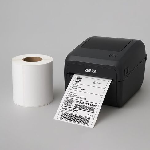 FirstZi Self Adhesive Synthetic Paper 4x6 Direct Thermal Vinyl Label Sticker, Perforated, Commercial Grade, for Thermal Printer, 100 Labels/1 Roll in Kuwait