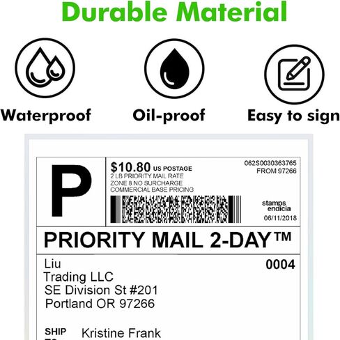 ملصق شحن حراري مقاس 4x6 بوصة 500 قطعة، ملصقات حرارية متوافقة مع MUNBYN وNelko وJADENS وRollo وBrother وZebra ومعظم الطابعات الحرارية، درجة تجارية in Kuwait