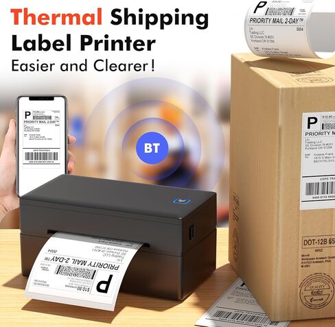 ملصق شحن حراري مقاس 4x6 بوصة 500 قطعة، ملصقات حرارية متوافقة مع MUNBYN وNelko وJADENS وRollo وBrother وZebra ومعظم الطابعات الحرارية، درجة تجارية in Kuwait