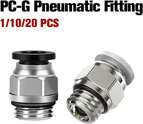 1/10/20 Pcs Quick Connect PC BSPP Fitting 4/6/8/10/12mm Tube with G1/8 G1/4 G3/8(PC8-G01,20 PCS) in Saudi Arabia