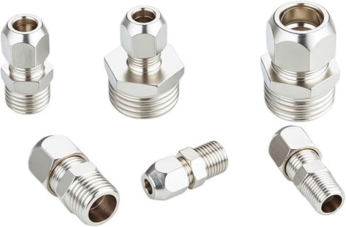 1 قطعة نحاس 1/8 "1/4" 3/8 "1/2" خيط الأنابيب القياسي البريطاني ذكر 4 6 8 10 12 14 16 مللي متر موصل تركيب ضغط الأنبوب OD (12-02,10 قطعة حلقة مستدقة) in Saudi Arabia