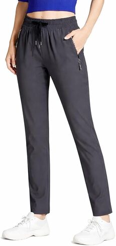 Stretch Active Pants for Women – Ultra Stretch Quick Dry Ice Silk Lightweight Breathable Pants with Pockets for Women Over 50 in Saudi Arabia