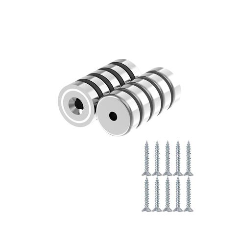 90LBS N52 Neodymium Cup Magnets with Countersunk Hole, 1.00" Diameter - 10 Pack, Rare Earth Pot Magnets, Mounting Magnet Used in Garage, Kitchen, Workplace,Cabinet Magnet in Saudi Arabia