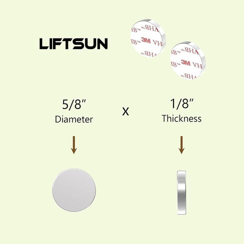 Self Adhesive N42 Super Strong Neodymium Disc Magnet - 5/8" D x 1/8" H - 32 Pack, Powerful Rare Earth Magnets with 3M 4920 VHB Double Side Adhesive Backing, Adhesive Magnets, Magnet Stickers in Kuwait