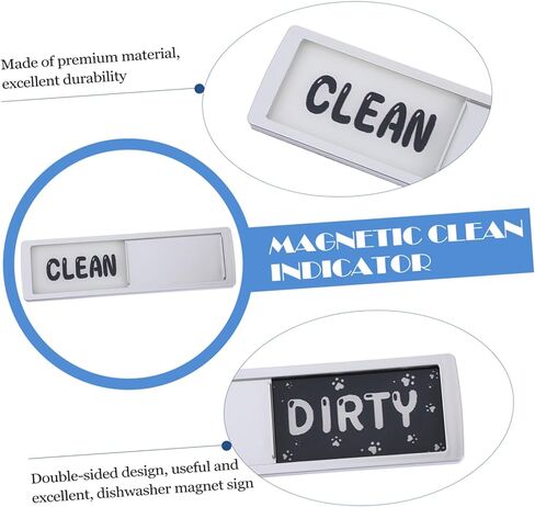 STOBAZA Clean Dirty Dishwasher Magnet Sign Dual-Sided Indicator for Dishwasher Black and White Pattern Easy to Read Kitchen Decor in Saudi Arabia