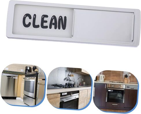 STOBAZA Clean Dirty Dishwasher Magnet Sign Dual-Sided Indicator for Dishwasher Black and White Pattern Easy to Read Kitchen Decor in Saudi Arabia