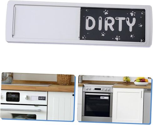 STOBAZA Clean Dirty Dishwasher Magnet Sign Dual-Sided Indicator for Dishwasher Black and White Pattern Easy to Read Kitchen Decor in Saudi Arabia