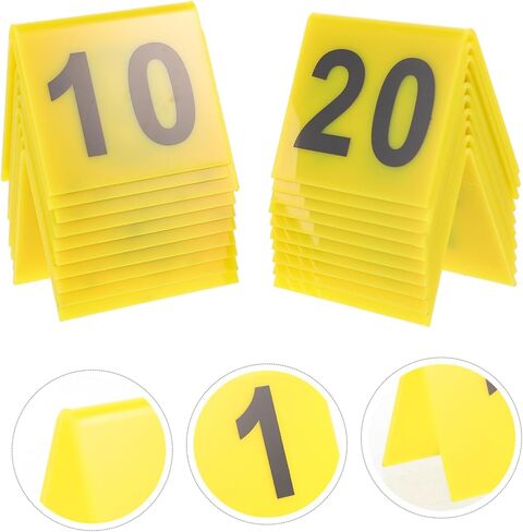 BESTYASH 20Pcs Double Sided Acrylic Number Markers for Table Identification Restaurant Evidence Markers Shaped Floor Numbers Visibility for Events and Crime Scenes in Saudi Arabia
