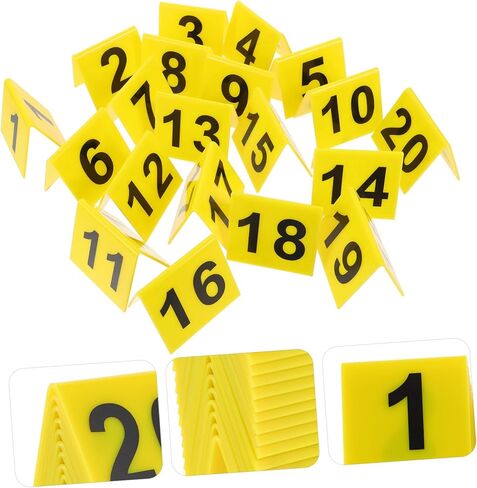 BESTYASH 20Pcs Double Sided Acrylic Number Markers for Table Identification Restaurant Evidence Markers Shaped Floor Numbers Visibility for Events and Crime Scenes in Saudi Arabia