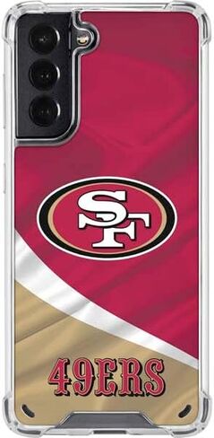 Skinit Clear Phone Case Compatible with Galaxy S21 5G - Officially Licensed NFL San Francisco 49ers Design in Saudi Arabia
