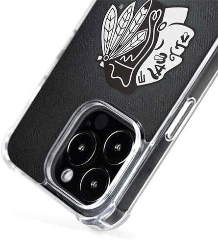 Skinit Phone Case Compatible with MagSafe iPhone 15 Pro - Officially Licensed NHL Chicago Blackhawks Black Background Design in Saudi Arabia