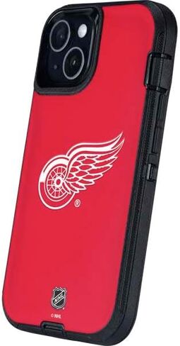 غلاف هاتف Skinit متوافق مع OtterBox Defender iPhone 13 - تصميم خلفية صلبة مرخص رسميًا من NHL Detroit Red Wings in Saudi Arabia