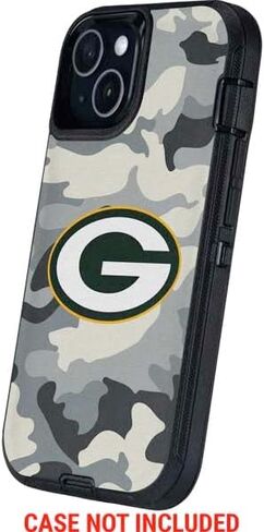 غلاف هاتف Skinit متوافق مع OtterBox Defender iPhone 14 - تصميم مموه مرخص رسميًا من NFL Green Bay Packers in Saudi Arabia