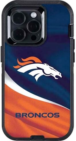 Skinit Decal Phone Skin Compatible with OtterBox Defender iPhone 14 Pro - Officially Licensed NFL Denver Broncos Design in Saudi Arabia