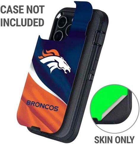 Skinit Decal Phone Skin Compatible with OtterBox Defender iPhone 14 Pro - Officially Licensed NFL Denver Broncos Design in Saudi Arabia