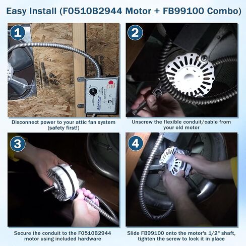 F0510B2944 محرك مروحة تهوية العلية وFB99100 12 بوصة استبدال المروحة شفرة مروحة العلية لسلسلة Lomanco 2000/1800 F0510B2497 A0416B2059 3.4 أمبير 1100 دورة في الدقيقة 115 فولت 5 شفرات 32 درجة لعمود 1/2 بوصة in Kuwait