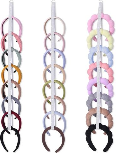 3 PCS Headband Holder Organizer for Girl,Hanging Hairband Storage for Women,White Hair Hoop Display Hair Accessories Organizer Bedroom College Dorm Decor in Kuwait